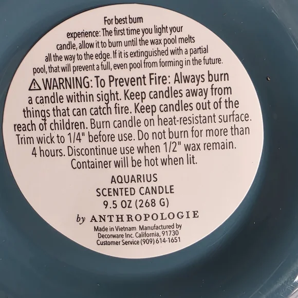 Anthropologie Aquarius Scented Candle 9.5oz NEW - Picture 9 of 11